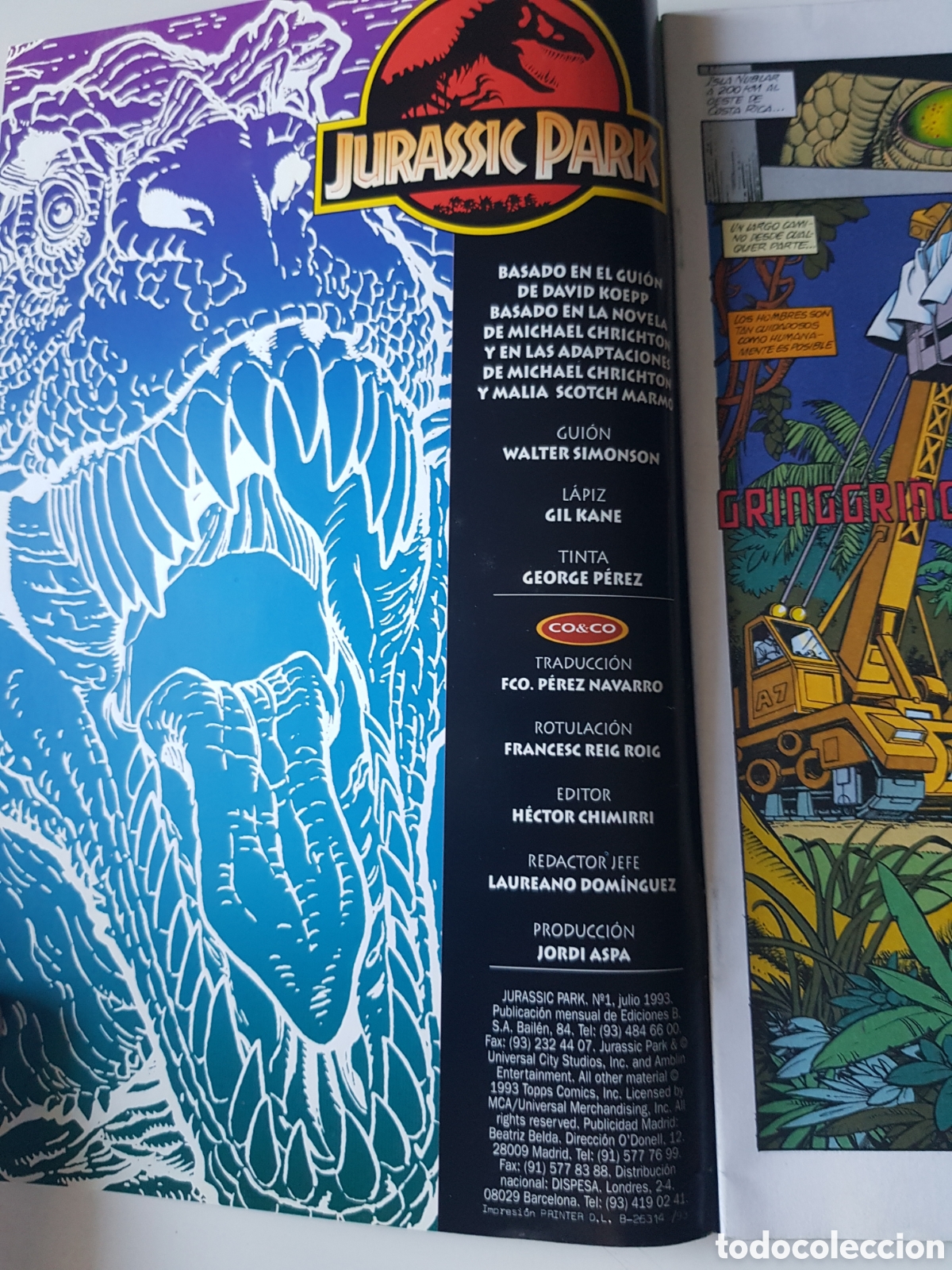 Tebeos: Jurassic Park, c&oacute;mic, n.1, ediciones B.1993. - Foto 3