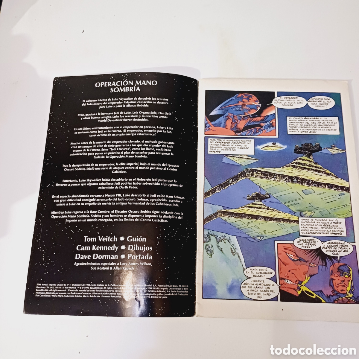 Tebeos: Comic STAR WARS IMPERIO OSCURO II N&deg; 1 EXCELENTE ESTADO NORMA 1995 - Foto 2