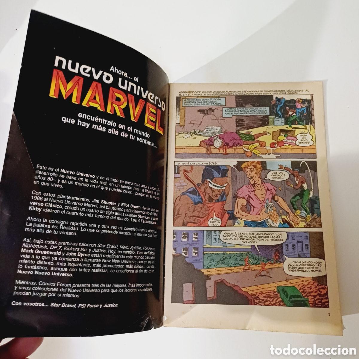 Tebeos: Comic NUEVO UNIVERSO JUSTICE N&ordm; 1 C&Oacute;MIC MARVEL FORUM 1989 - Foto 2
