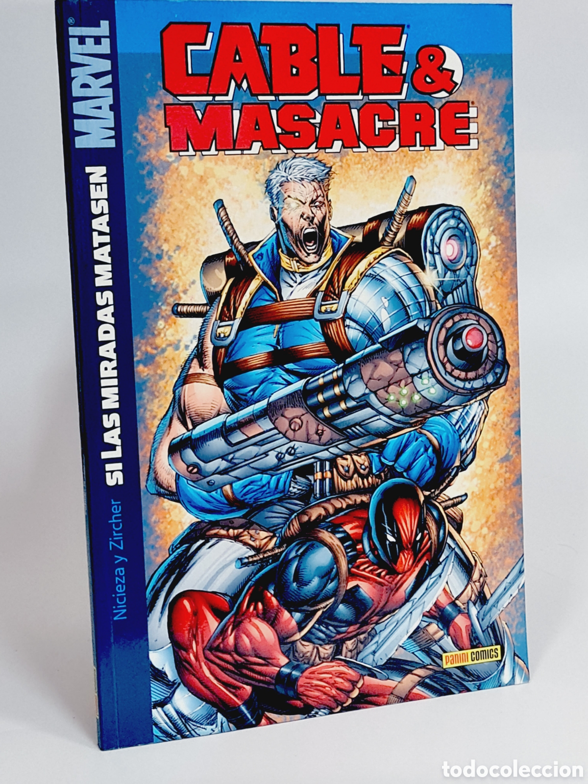 Tebeos: C&Oacute;MIC DE KIOSCO CABLE & MASACRE 1 SI LAS MIRADAS MATASEN PANINI MARVEL - Foto 1