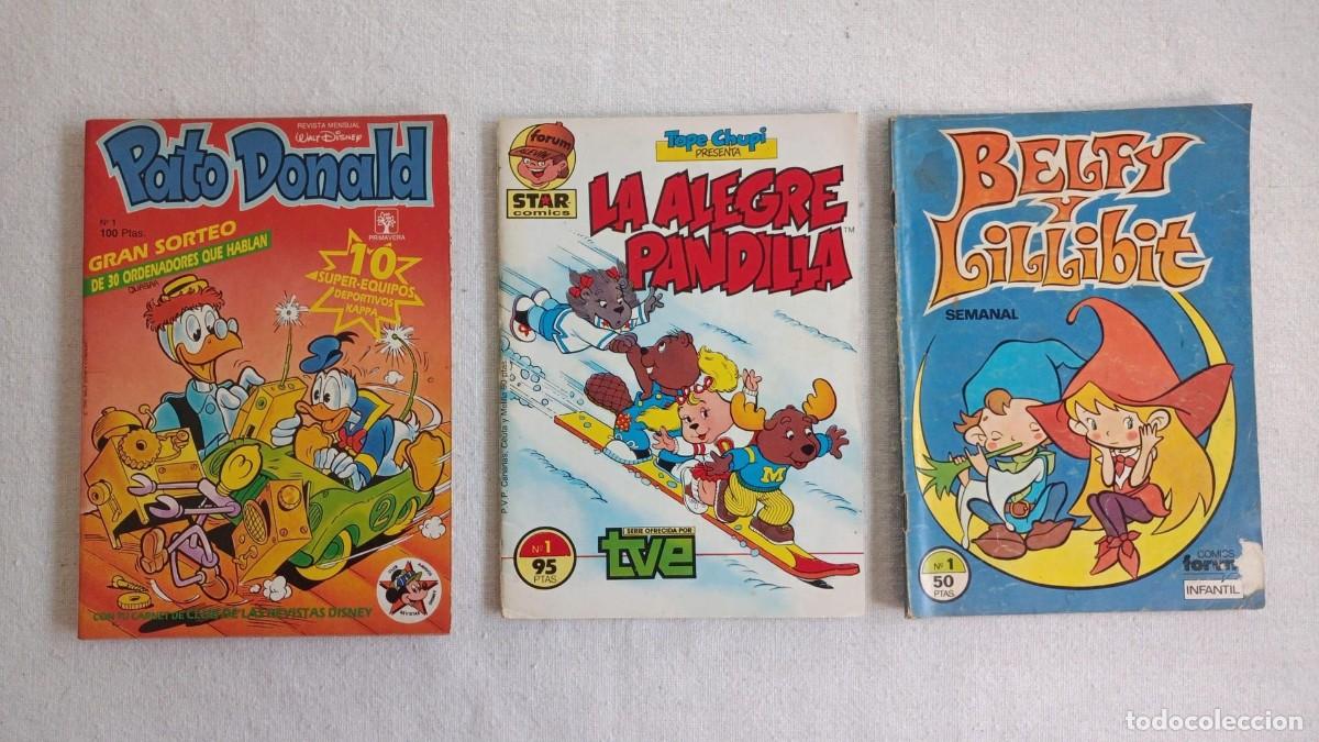 Tebeos: Comic 3 ejemplares n&uacute;meros 1 Belfy y Lillibit, Alegre Pandilla, Donald - Foto 1