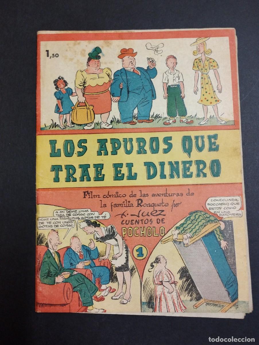 Tebeos: CUENTOS DE POCHOLO n. 1 / LOS APUROS QUE TRAE EL DINERO / 1949 - Foto 1