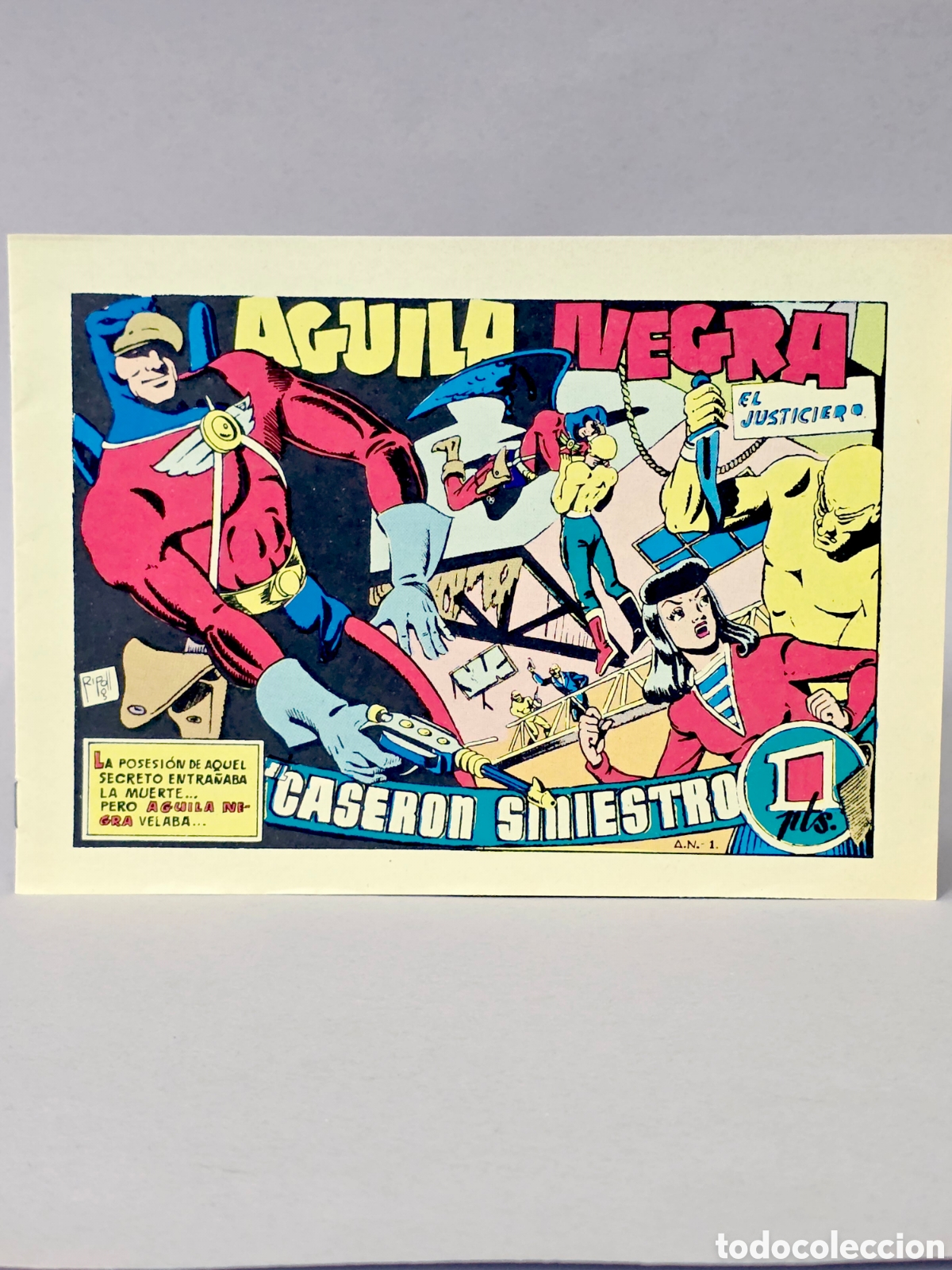 Tebeos: C&Oacute;MIC DE KIOSCO &Aacute;GUILA NEGRA EL JUSTICIERO 1 CASER&Oacute;N SINIESTRO FACS&Iacute;MIL - Foto 1