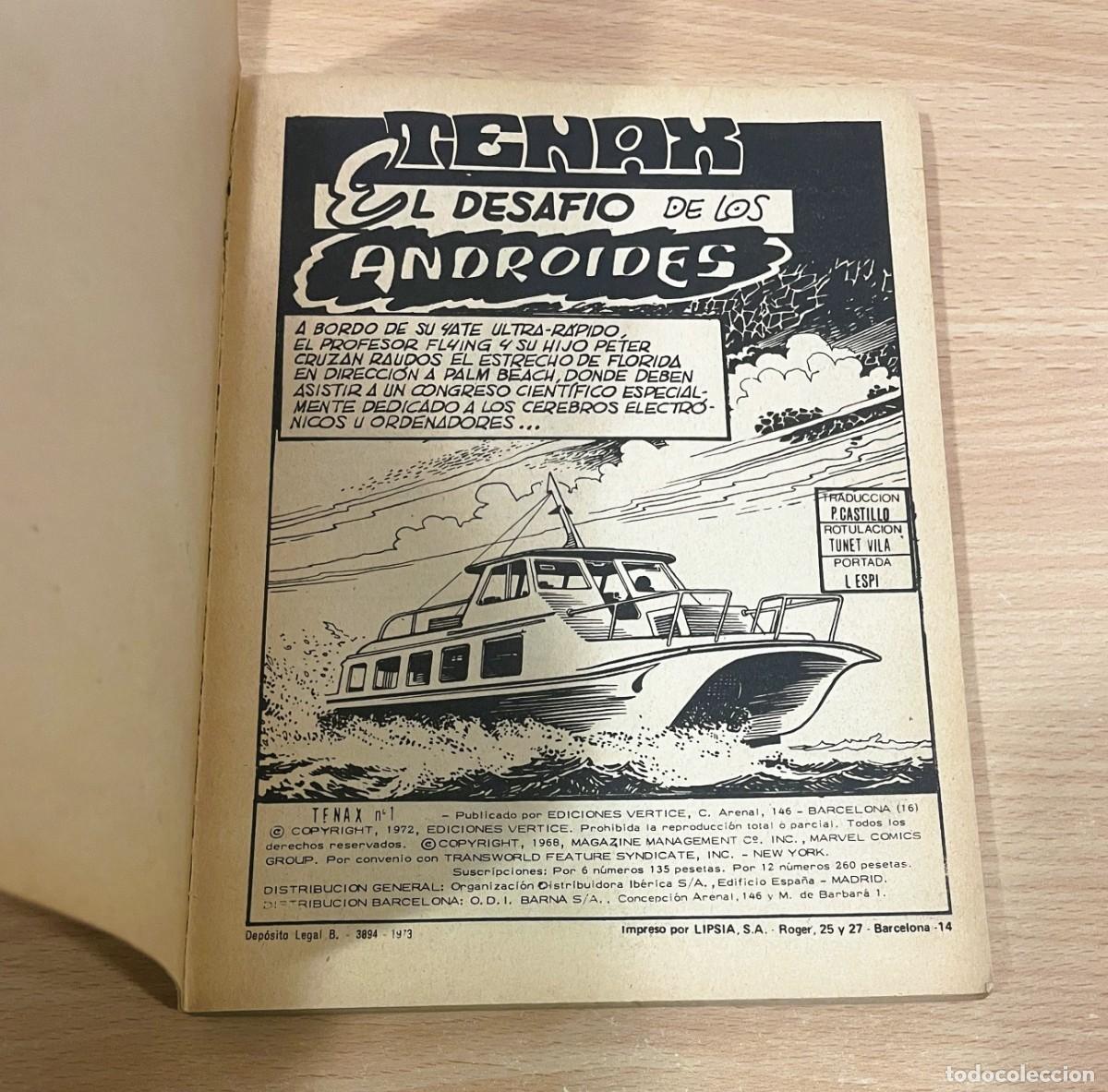 Tebeos: C&Oacute;MIC n&ordm; 1 DE TENAX EN EL DESAF&Iacute;O DE LOS ANDROIDES. EDICIONES V&Eacute;RTICE, 1972 - Foto 5