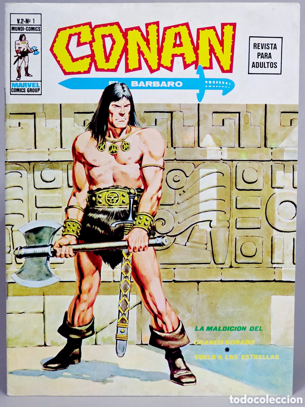 Tebeos: C&Oacute;MIC EXCELENTE CONAN 1 LA MALDICI&Oacute;N VOL.2 VERTICE MARVEL VOLUMEN GRAPA - Foto 1