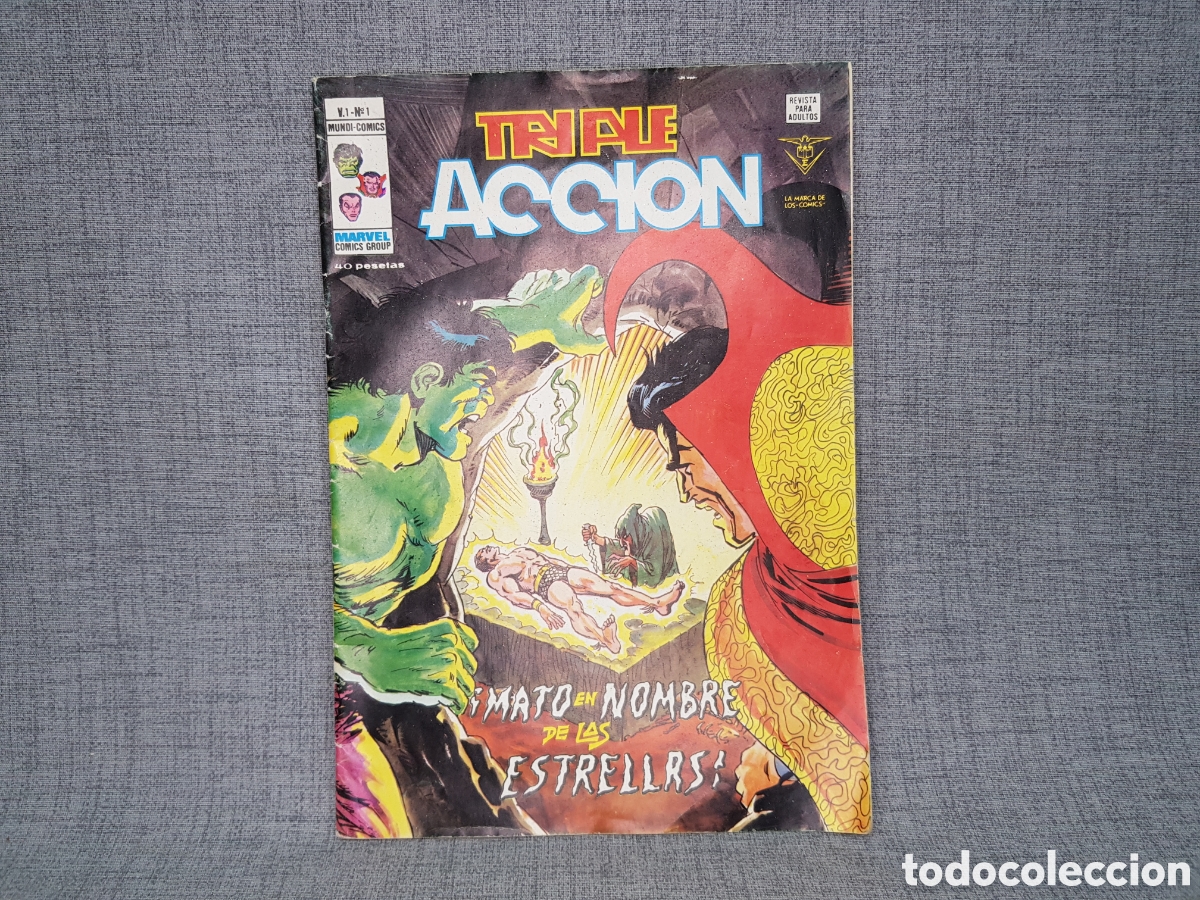 Tebeos: REVISTA PARA ADULTOS TRIPLE ACCI&Oacute;N V.1 N⁰1 MUNDI-COMICS MARVEL GROUP EDICIONES V&Eacute;RTICE 1979