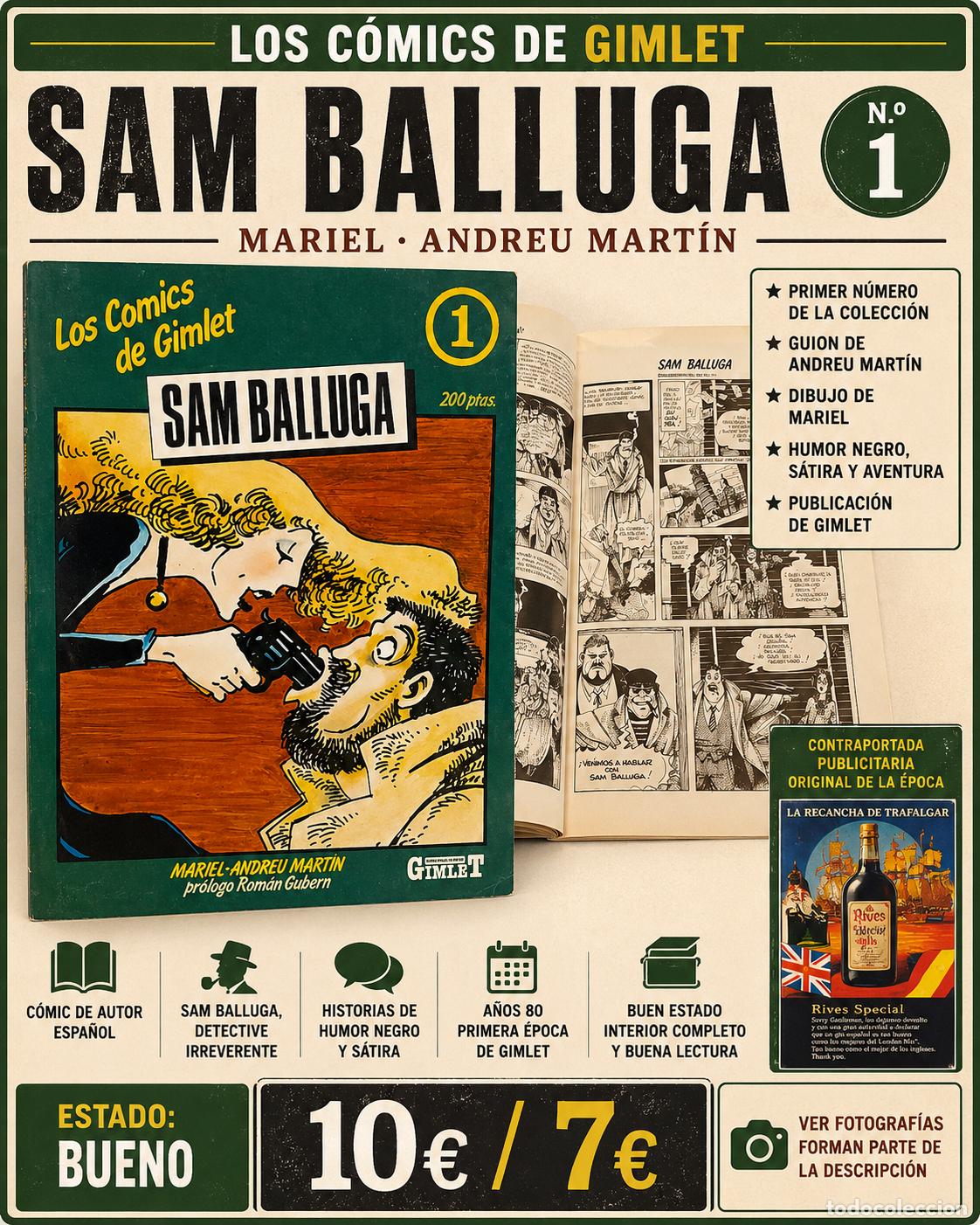 Tebeos: SAM BALLUGA N.&ordm; 1 | MARIEL Y ANDREU MART&Iacute;N | LOS C&Oacute;MICS DE GIMLET | BUEN ESTADO