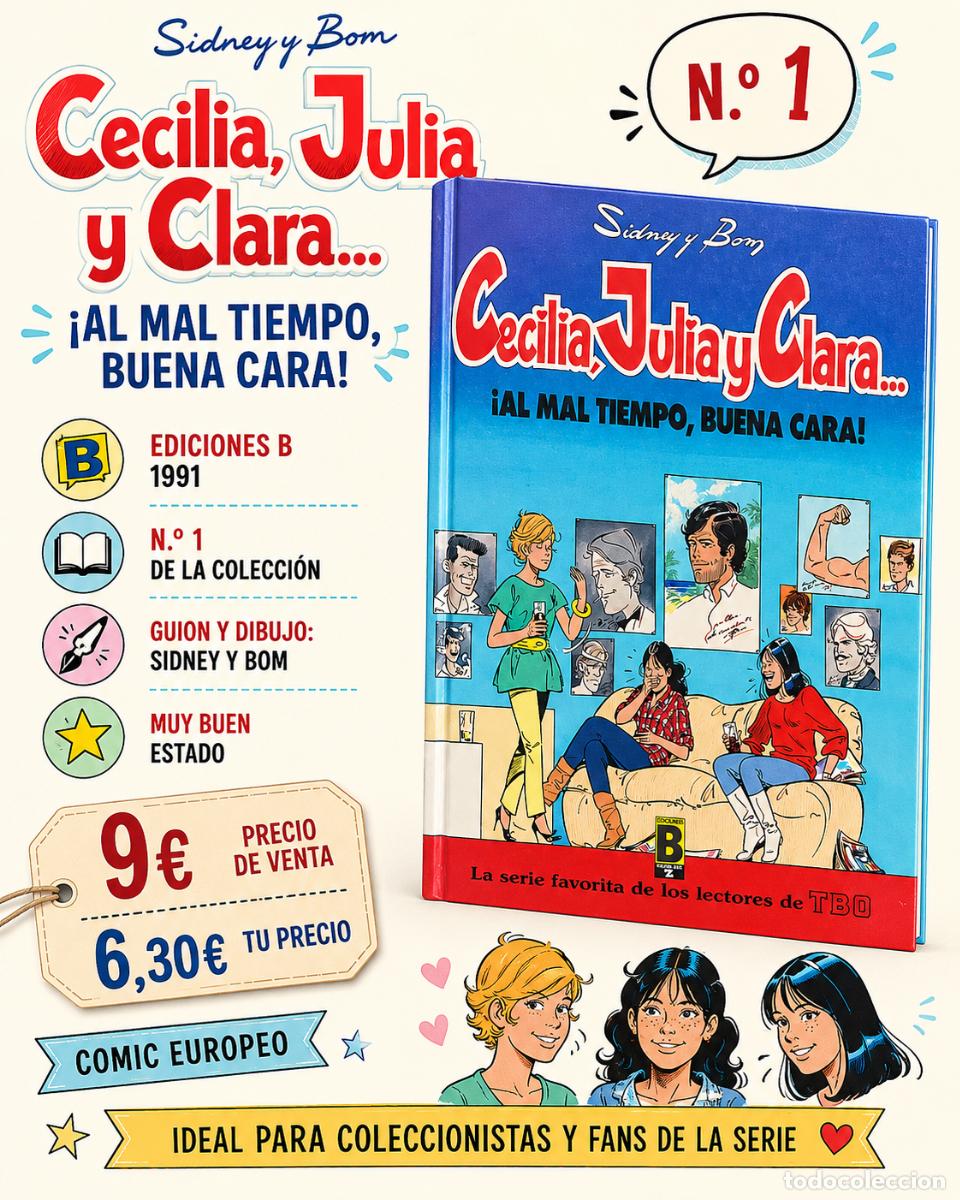 Tebeos: CECILIA JULIA Y CLARA N.&ordm; 1 | AL MAL TIEMPO BUENA CARA | SIDNEY Y BOM | 1991