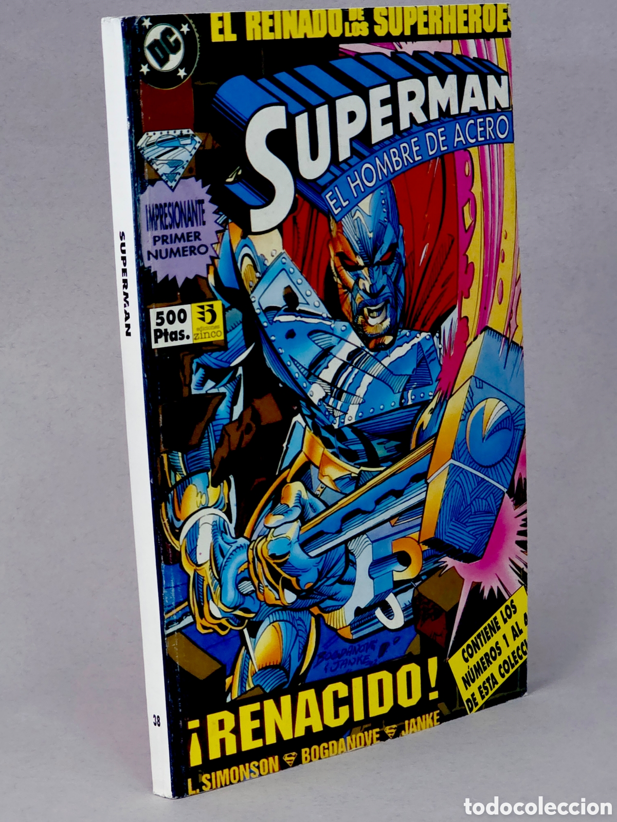 Tebeos: C&Oacute;MIC SUPERMAN EL HOMBRE DE ACERO 1 AL 4 RETAPADO 38 EDICIONES ZINCO DC MUY BUEN ESTADO