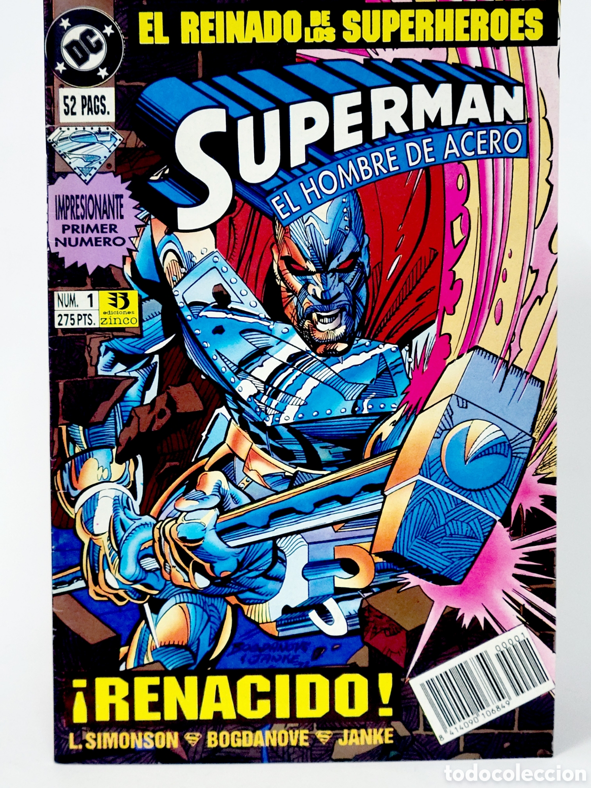 Tebeos: C&Oacute;MIC SUPERMAN EL HOMBRE DE ACERO 1 DC EDICIONES ZINCO GRAPA DE KIOSCO