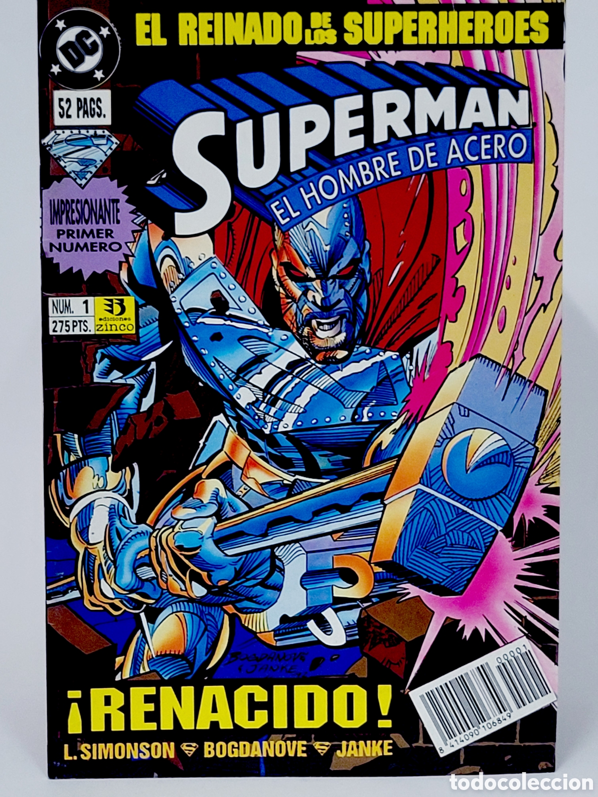 Tebeos: C&Oacute;MIC SUPERMAN EL HOMBRE DE ACERO 1 DC EDICIONES ZINCO GRAPA DE KIOSCO