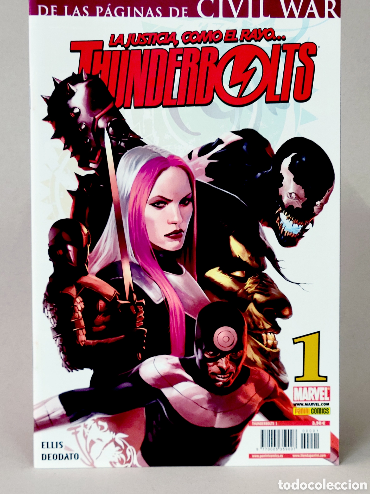 Tebeos: C&Oacute;MIC THUNDERBOLTS 1 DE LAS P&Aacute;GINAS DE CIVIL WAR PANINI MARVEL GRAPA DE KIOSCO