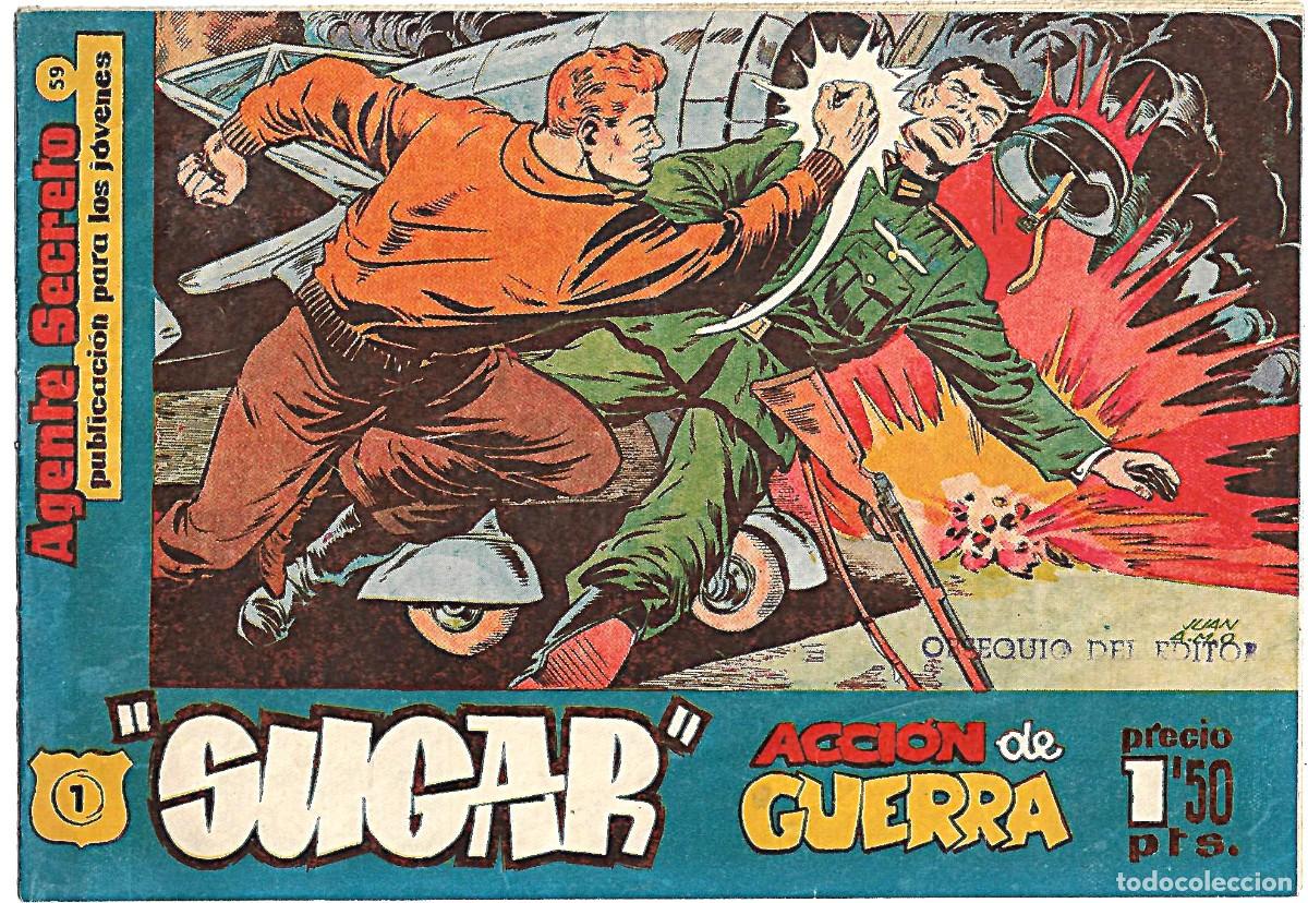 Tebeos: SUGAR AGENTE SECRETO N&ordm; 1-ORIGINAL HISPANO AMERICANA-1957-LEER TODO BIEN VER FOTO