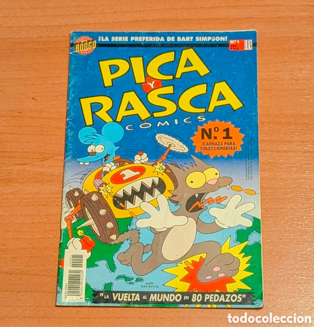 Tebeos: Pica y Rasca Comics N&ordm; 1 : La vuelta al Mundo en 80 pedazos. Los Simpsons