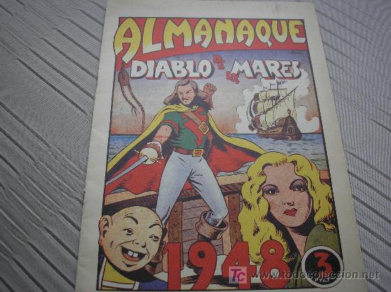 Tebeos: ALMANAQUE EL DIABLO DE LOS MARES, 1948, 22x31, facsimil - Foto 1