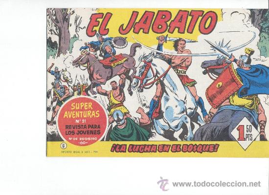 Tebeos: REEDICION EL JABATO 6 NUMEROS CUBIERTAS - Foto 5