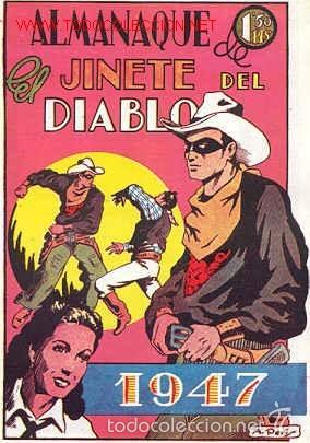 Tebeos: ALMANAQUE DE EL JINETE DEL DIABLO 1947 - IMPECABLE - Foto 1