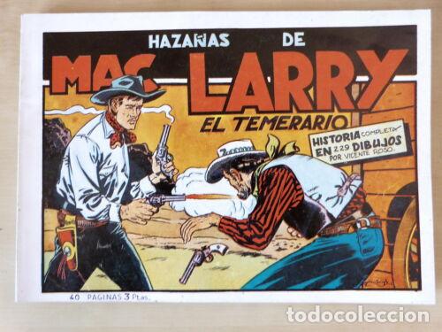 Tebeos: Haza&ntilde;as Mac Larry el Temerario,Vicente Roso,tomito unico,Cliper 1949 (facsimil)