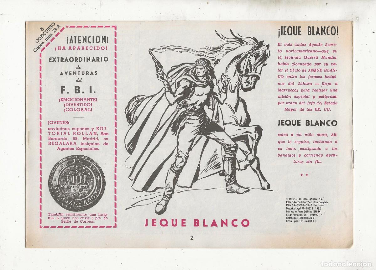 Tebeos: JEQUE BLANCO N&ordm; 2 - LOBOS HUMANOS - EDICIONES B.O. 1982 - Foto 2