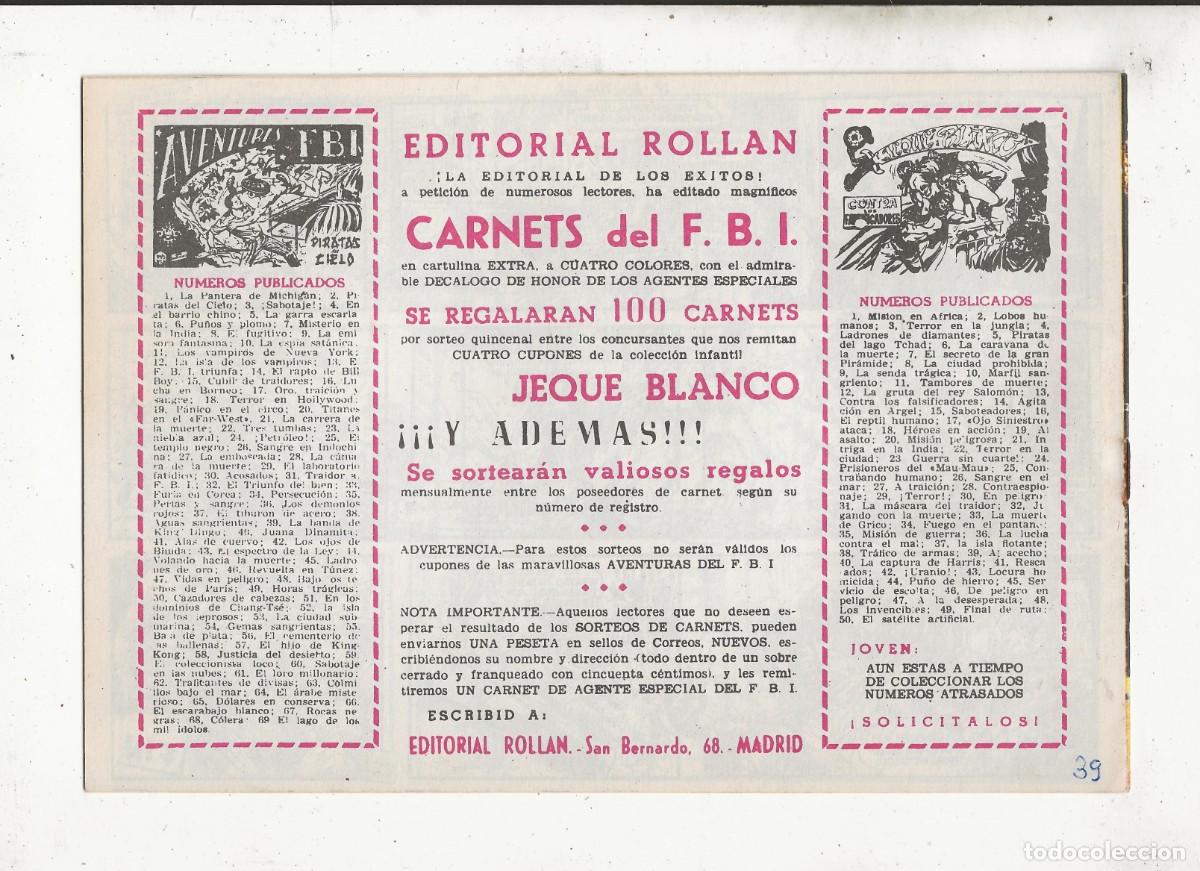 Tebeos: JEQUE BLANCO N&ordm; 39 - AL ACECHO - EDICIONES B.O. 1982 - Foto 2