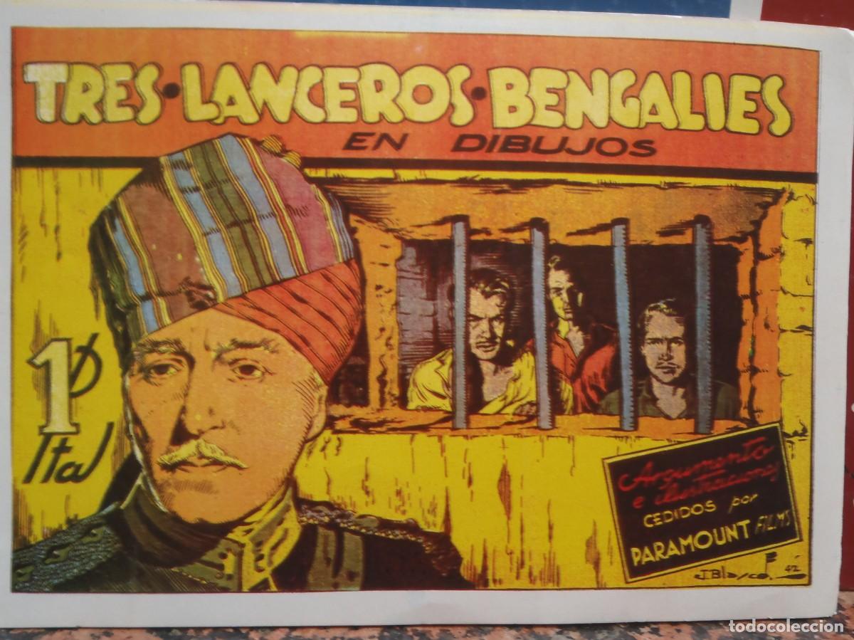 Tebeos: TRES LANCEROS BENGALIES EN DIBUJOS- FACSIMIL - Foto 1