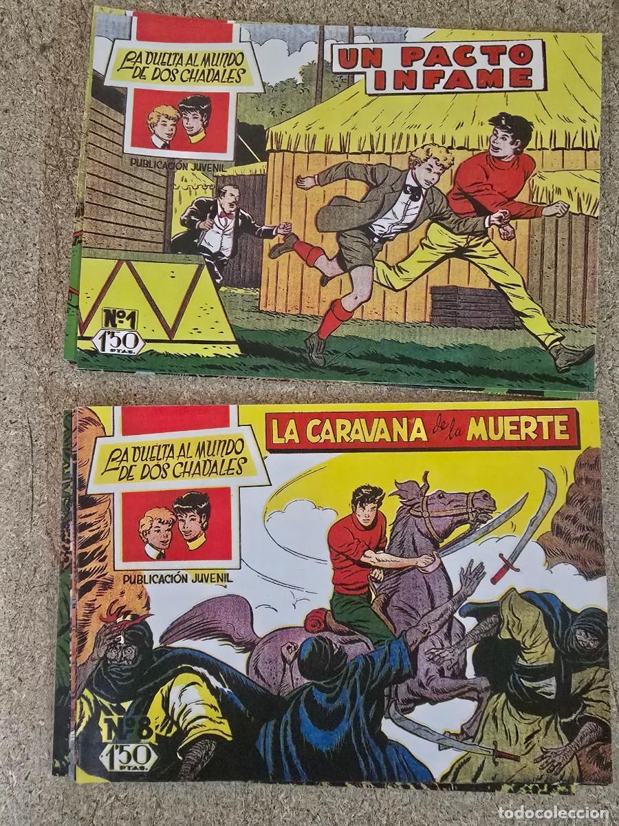 Tebeos: La Vuelta al Mundo de Dos Chavales.Completa 14 Tebeos.Mateu.Facsimil