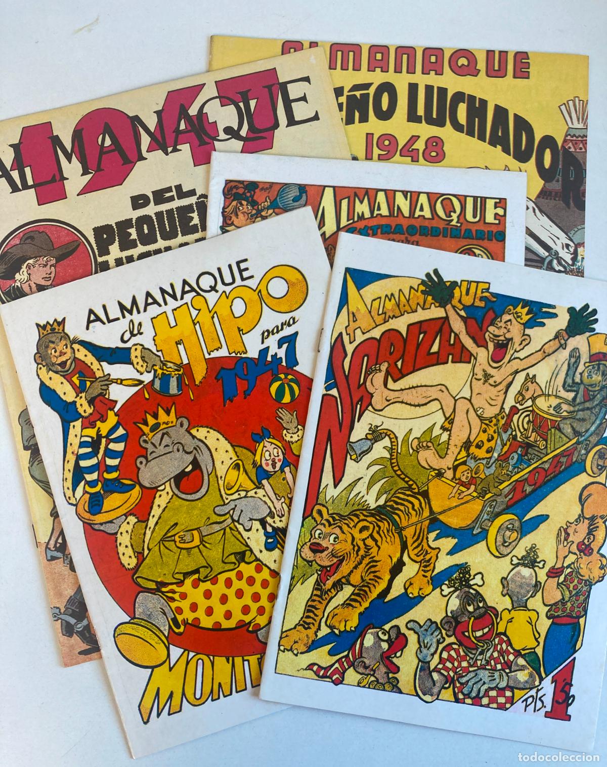 Tebeos: LOTE DE 5 ALMANAQUES: PEQUE&Ntilde;O LUCHADOR, HIPO, NARIZAN, REEDICION - VER FOTOS