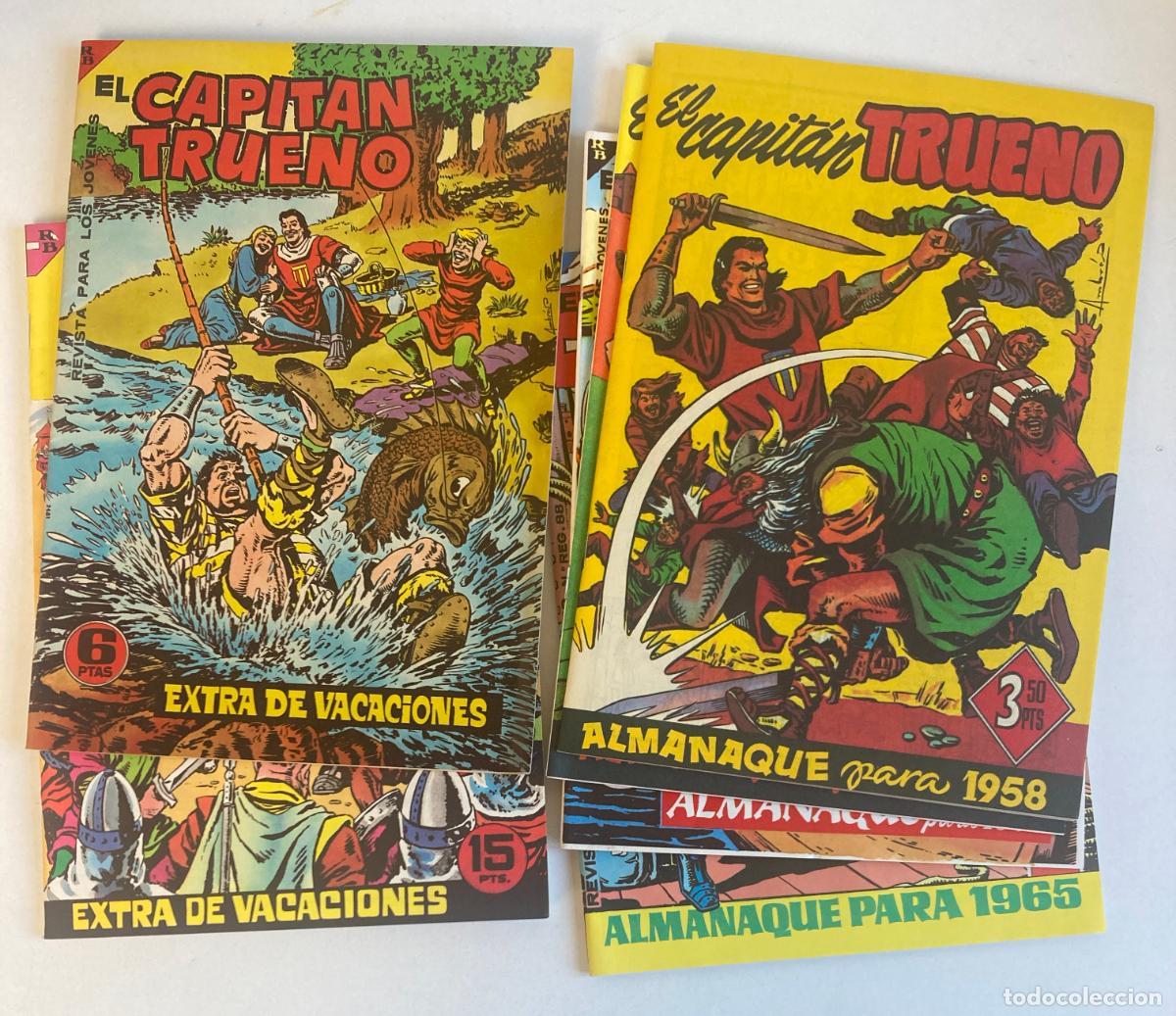 Tebeos: LOTE DE ALMANAQUES Y EXTRAS, CAPITAN TRUENO, REEDICION - VER FOTOS