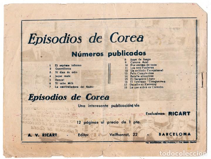 Tebeos: Episodios de Corea Año 1952 Nº 18 es Original Dibujante Giral Editorial Ricart. - Foto 2 - 197804375