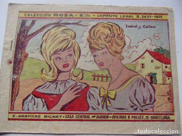Tebeos: COLECCI&Oacute;N ROSA N&Uacute;M. 58 - ROSA Y CELINA - Foto 1