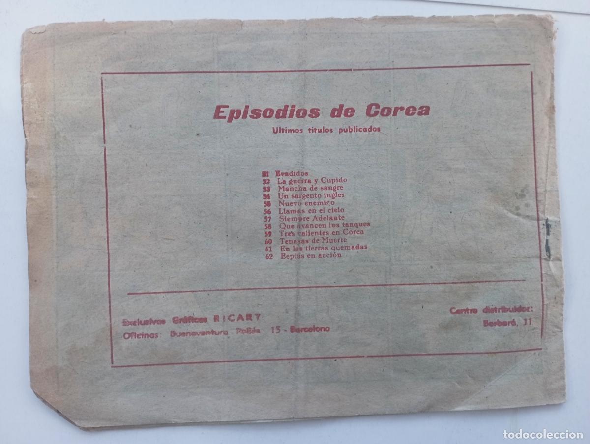 Tebeos: EPISODIOS DE COREA N&ordm; 62 EDICIONES RICART DE 1 PTS. - Foto 2