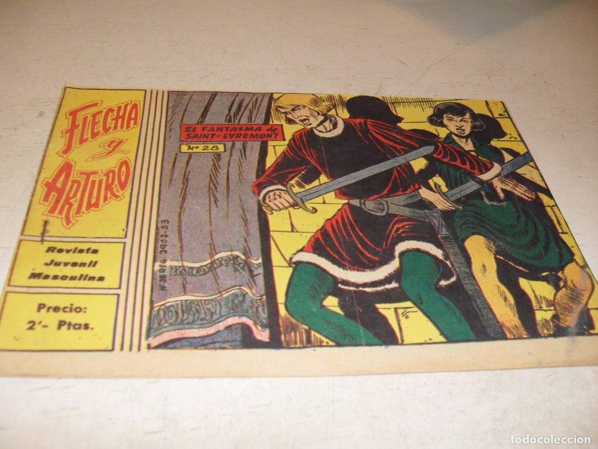 Tebeos: (ORIGINAL),FLECHA Y ARTURO N&ordm; 28,ULTIMOS N&ordm;,EL FANTASMA DE SAINT-EVREMONT,DE 30.RICART,A&Ntilde;O 1965