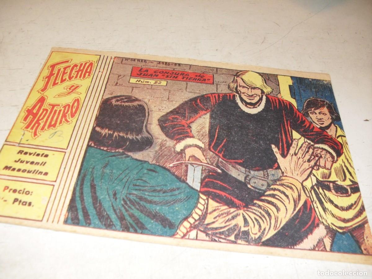 Tebeos: (ORIGINAL),FLECHA Y ARTURO N&ordm; 22,LA CONJURA DE JUAN SIN TIERRA,DE 30.RICART,A&Ntilde;O 1965