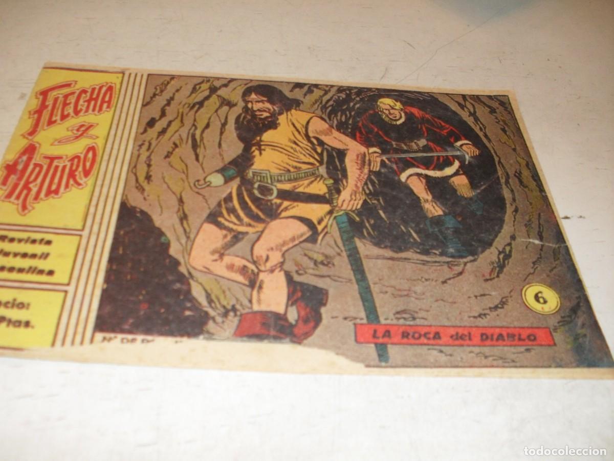 Tebeos: (ORIGINAL),FLECHA Y ARTURO N&ordm; 6,LA ROCA DEL DIABLO,DE 30.RICART,A&Ntilde;O 1965