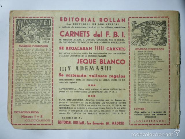 Tebeos: COMIC AVENTURAS DEL FBI. N&ordm; 54. ORIGINAL. - Foto 2