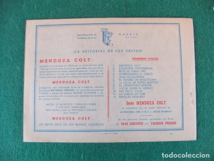 Tebeos: MENDOZA COLT N&ordm; 10 EDITORIAL ROLLAN ORIGINAL - Foto 2