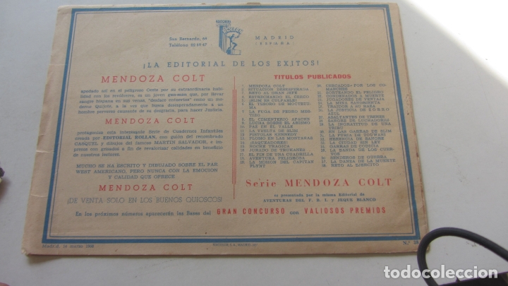 Tebeos: MENDOZA COLT N&ordm; 38 ROLLAN ORIGINAL ARX50 - Foto 2