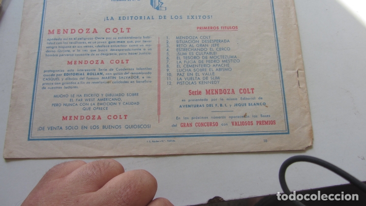 Tebeos: MENDOZA COLT N&ordm; 10 ROLLAN ORIGINAL ARX50 - Foto 2
