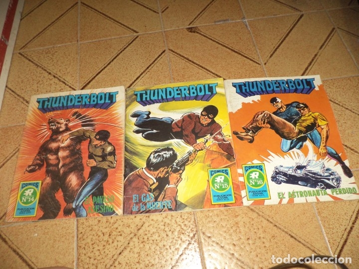 Tebeos: Lote de 3 comics Thunderbolt.N&ordm;14,15 Y 16.Roll&aacute;n 1973,serie azul. - Foto 1