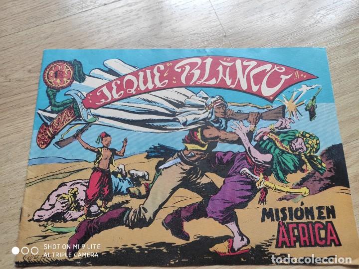 Tebeos: COMIC JEQUE BLANCO, MISION EN &Aacute;FRICA, EN EL INTERIOR CUPON ESTUCHE - Foto 1