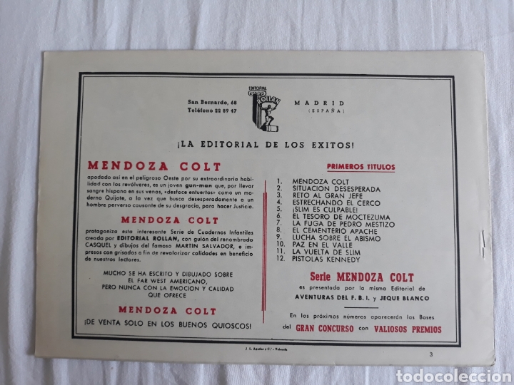 Tebeos: Mendoza Colt n⁰ 3 - ORIGINAL - Foto 2