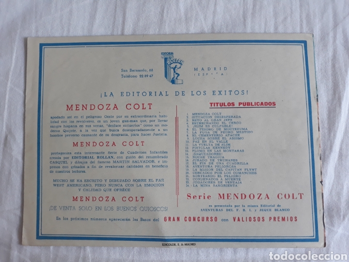 Tebeos: Mendoza Colt n⁰ 24 - la mina sangrienta - ORIGINAL - Foto 2