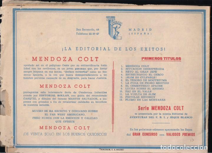 Tebeos: MENDOZA COLT N&ordm; 13: PLOMO EN LAS MONTA&Ntilde;AS - Foto 2