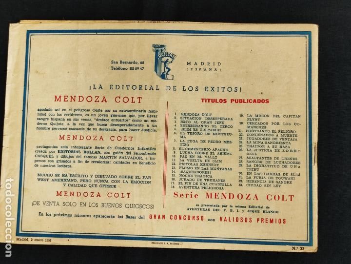 Tebeos: MENDOZA COLT - N&ordm; 33 - CIUDAD SIN LEY - ORIGINAL - ROLLAN - Foto 2