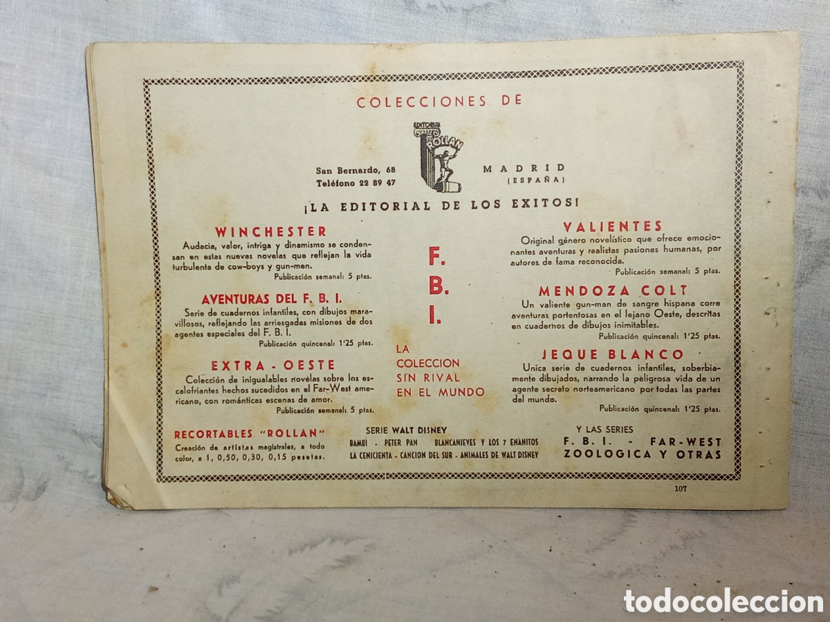 Tebeos: JEQUE BLANCO, EL MALET&Iacute;N NEGRO, N&deg;107. ED. ROLL&Aacute;N - Foto 3