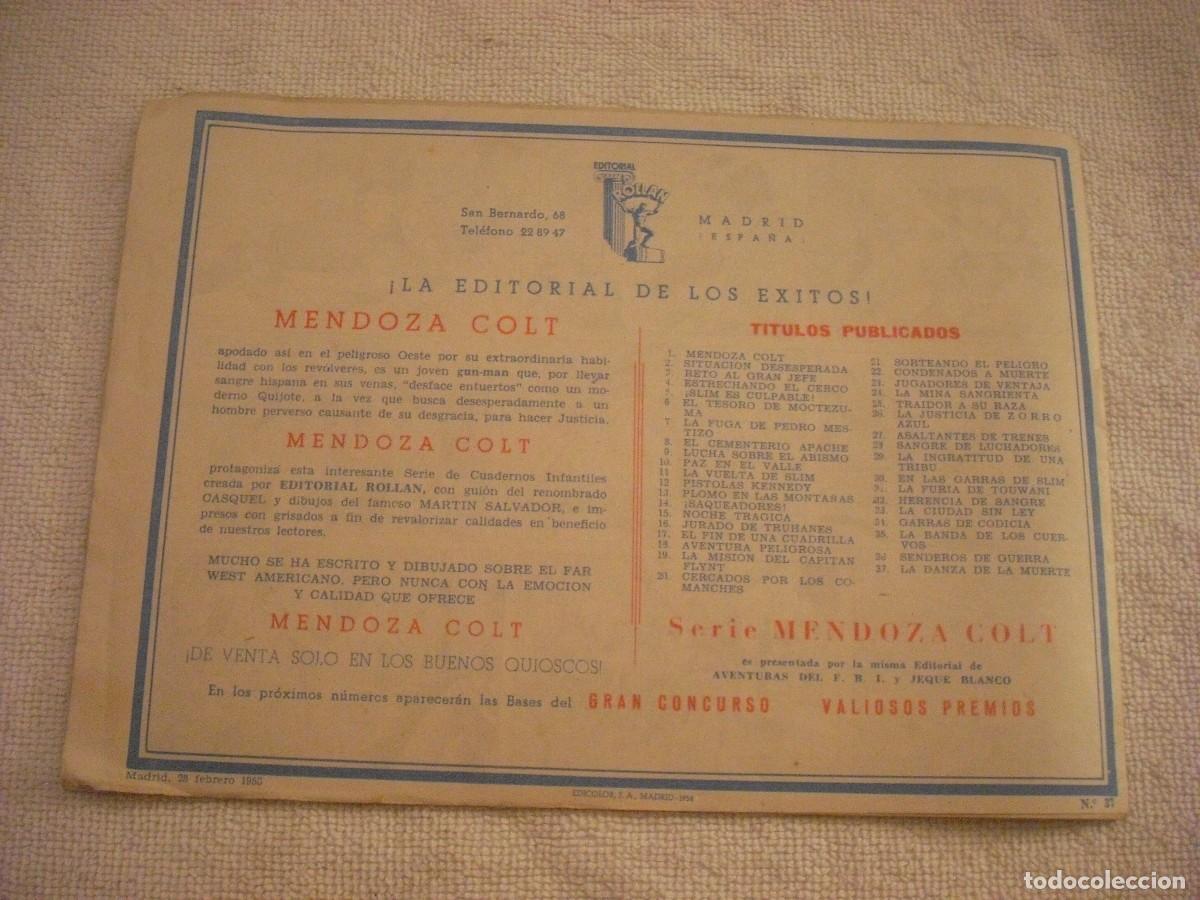 Tebeos: MENDOZA COLT N. 37. LA DANZA DE LA MUERTE - Foto 2