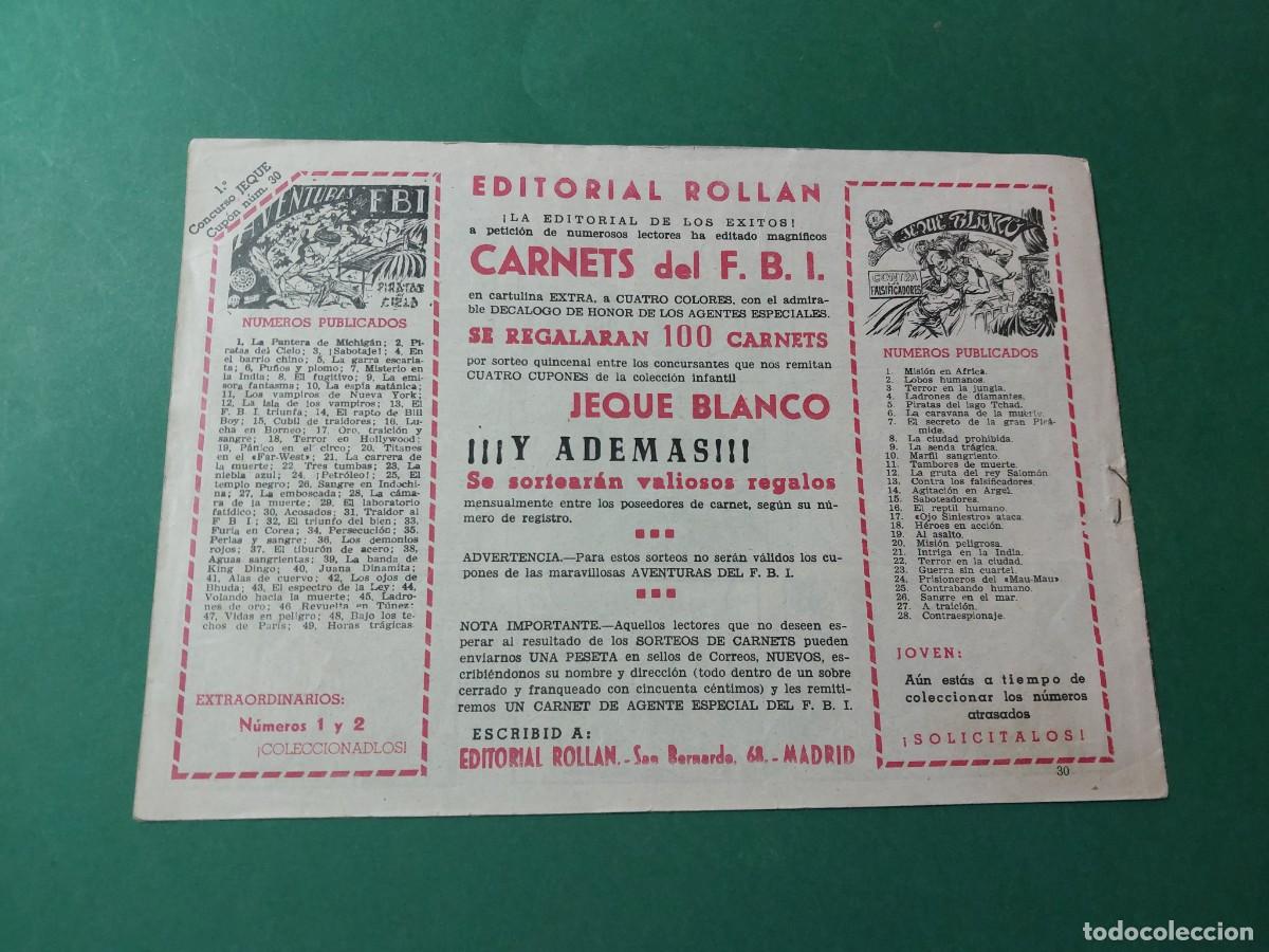 Tebeos: Jeque Blanco N&ordm; 30 Editorial Rollan 1952 - Foto 2