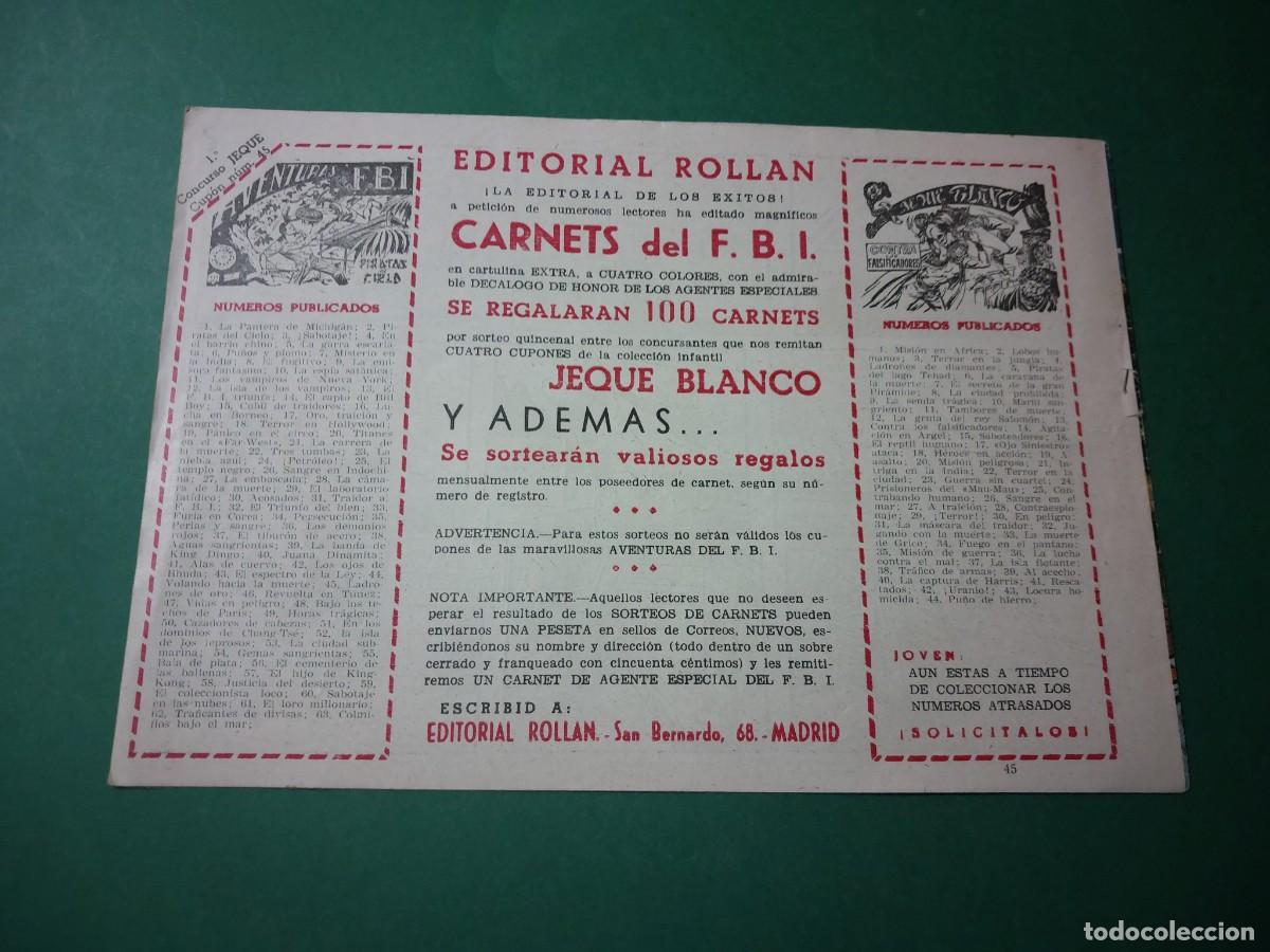 Tebeos: Jeque Blanco N&ordm; 45 Editorial Rollan 1952 - Foto 2
