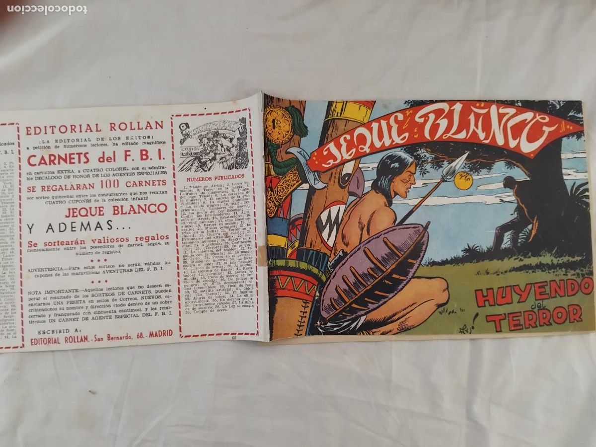 Tebeos: JEQUE BLANCO N&ordm; 68. EDITORIAL ROLLAN 1952. - Foto 1