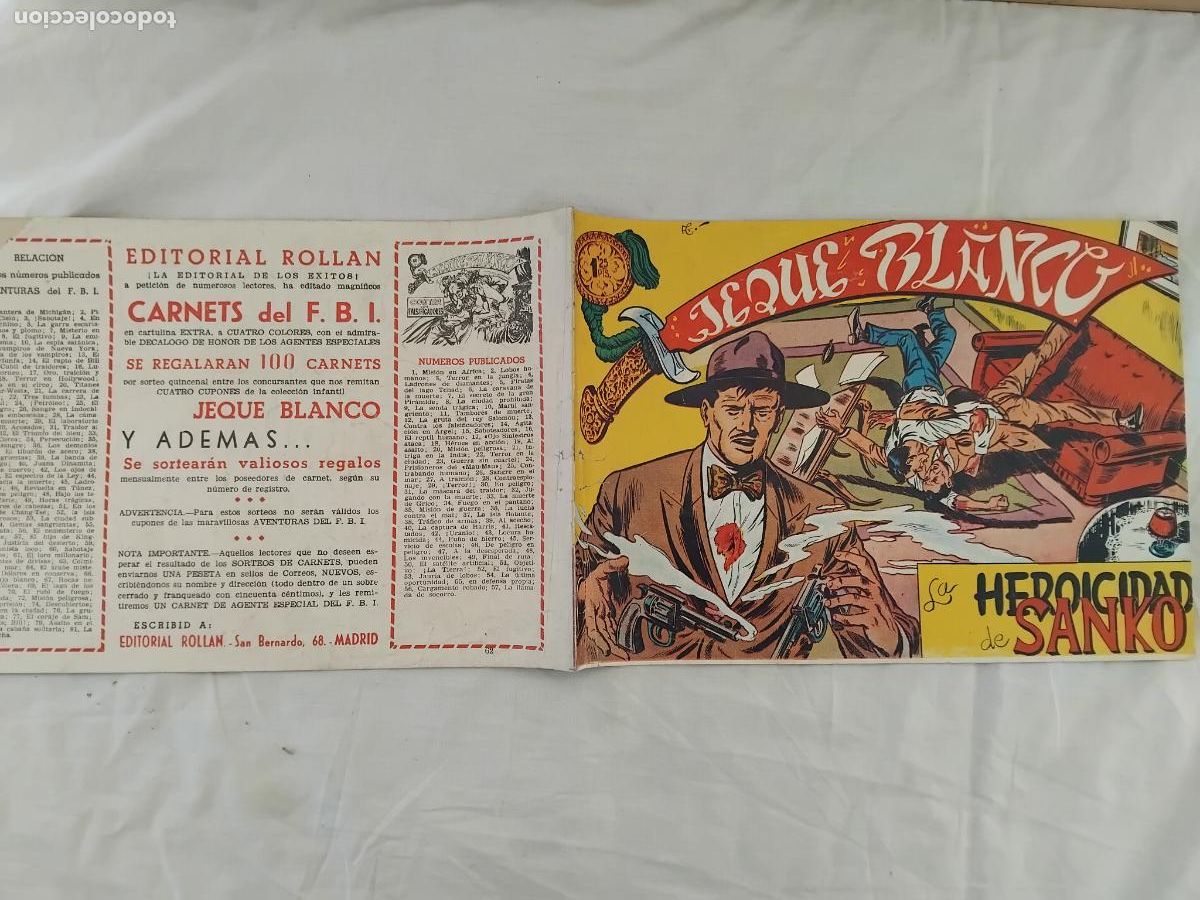 Tebeos: JEQUE BLANCO N&ordm; 62. EDITORIAL ROLLAN 1952. - Foto 1